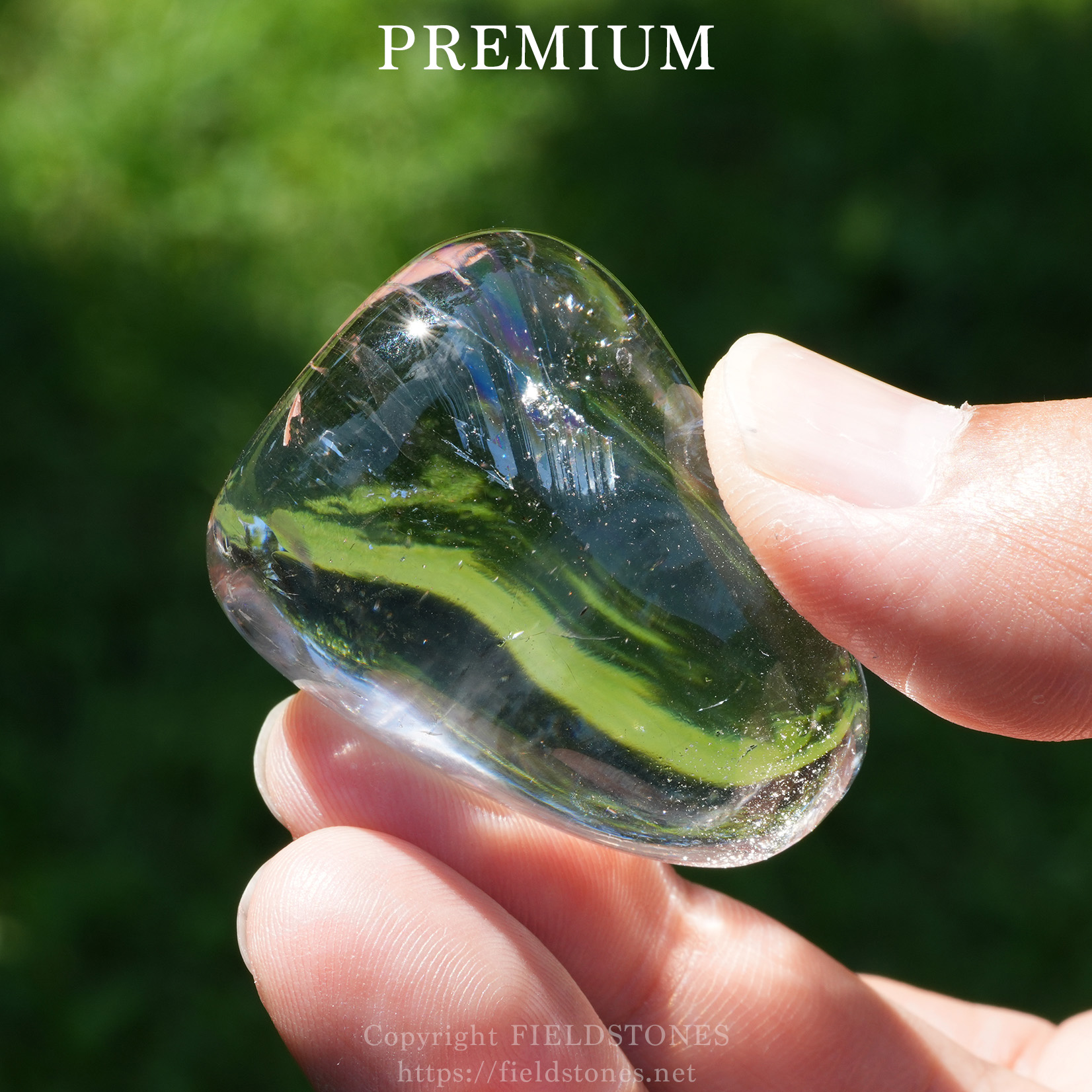 高品質 虹 影山入り 透明感 シトリン タンブル 水晶タンブル - FieldStones